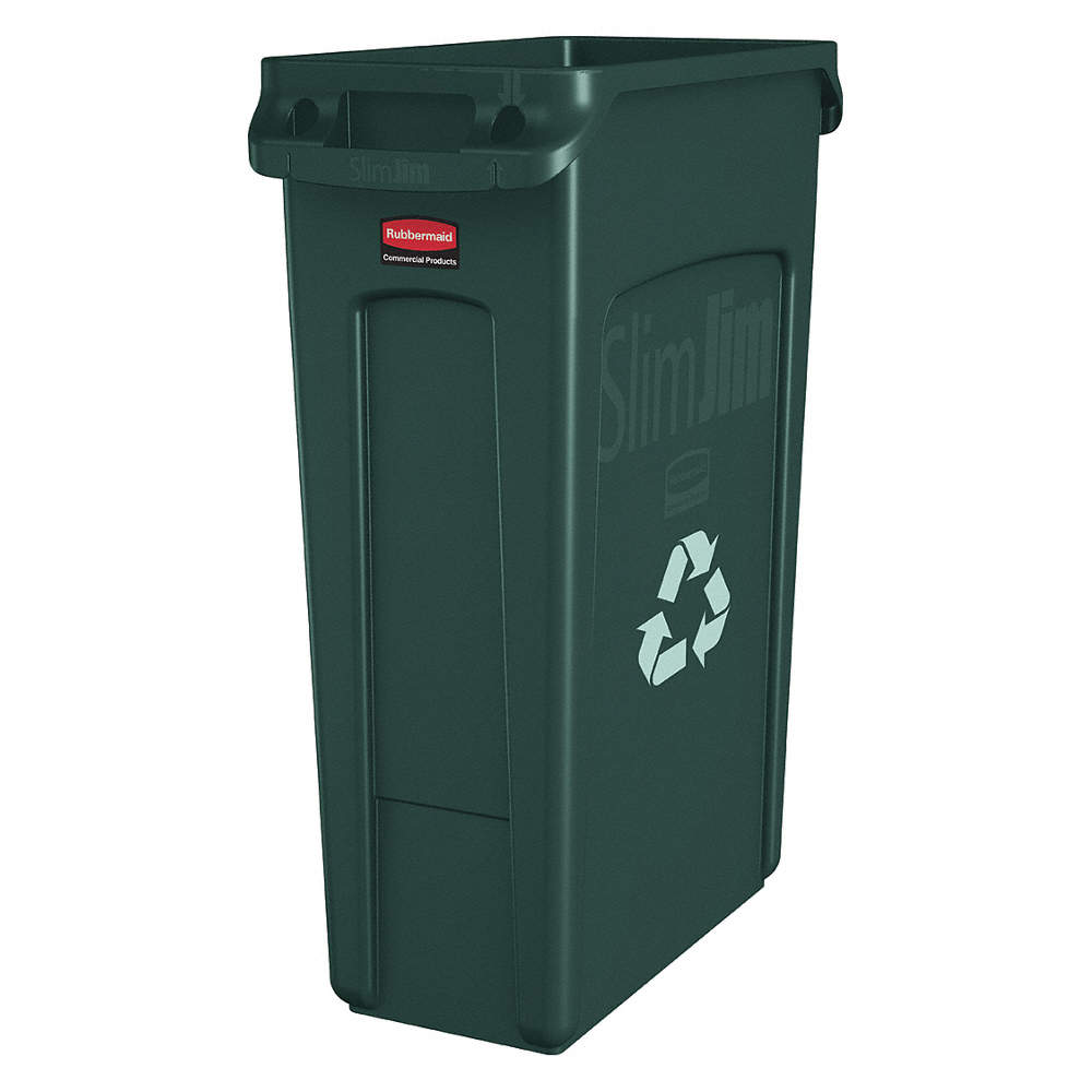 Bote de basura 23 galones Plastico Rectangular Verde Grainger México